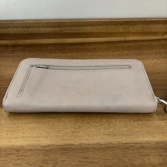 Fossil Marlow Gray Orange Purple White Patchwork Zip Around Clutch Wallet - Picture 5 of 8